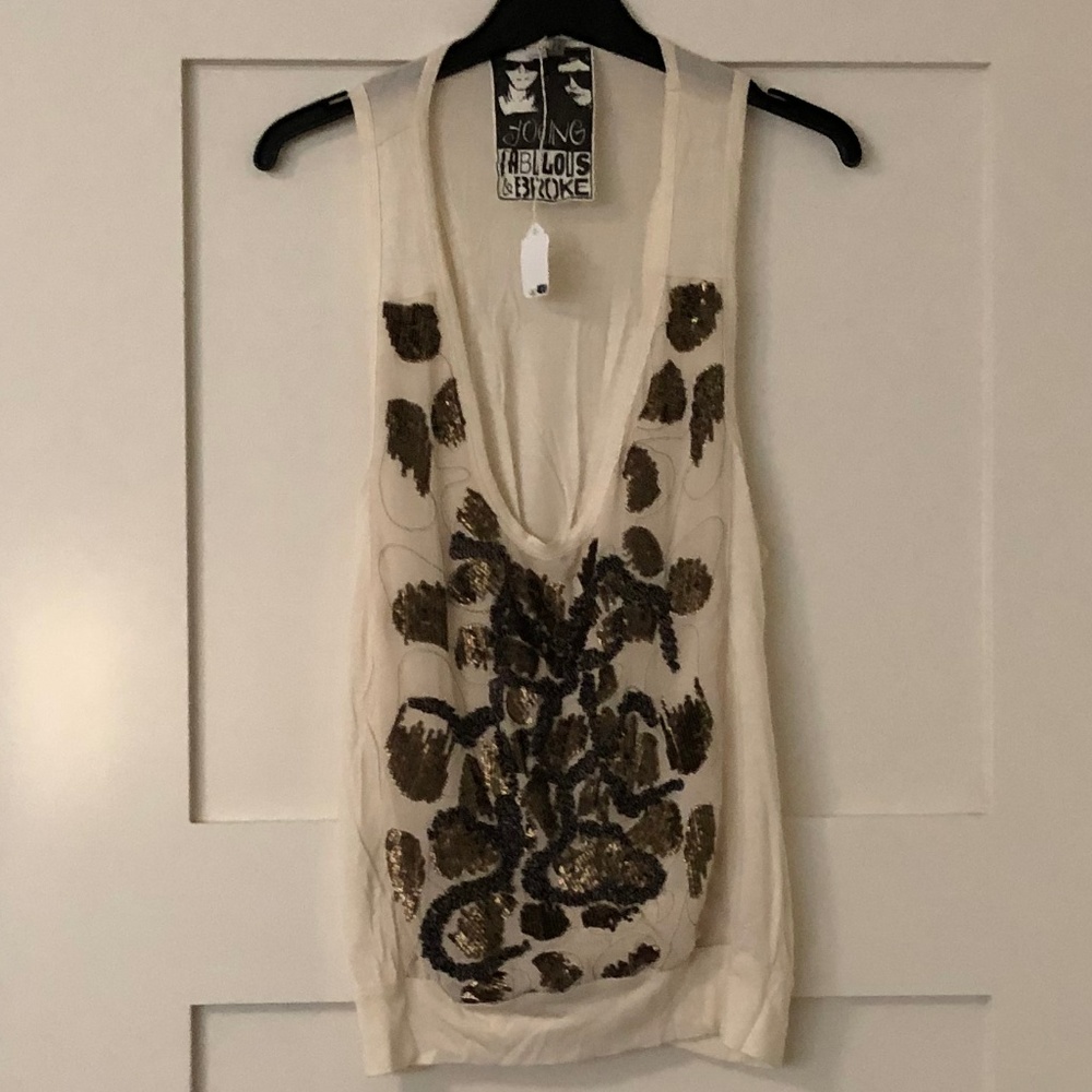 Young Fabulous & Broke Tank Top Sequins M